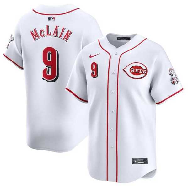 Mens Cincinnati Reds #9 Matt McLain White Home Limited Baseball Stitched Jersey Dzhi->cincinnati reds->MLB Jersey
